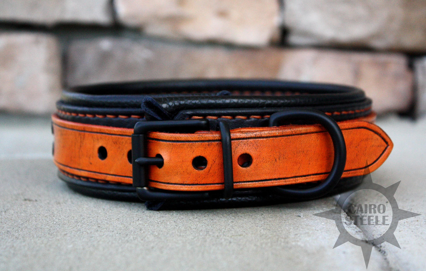 Neon Series Leather Collar: Orange