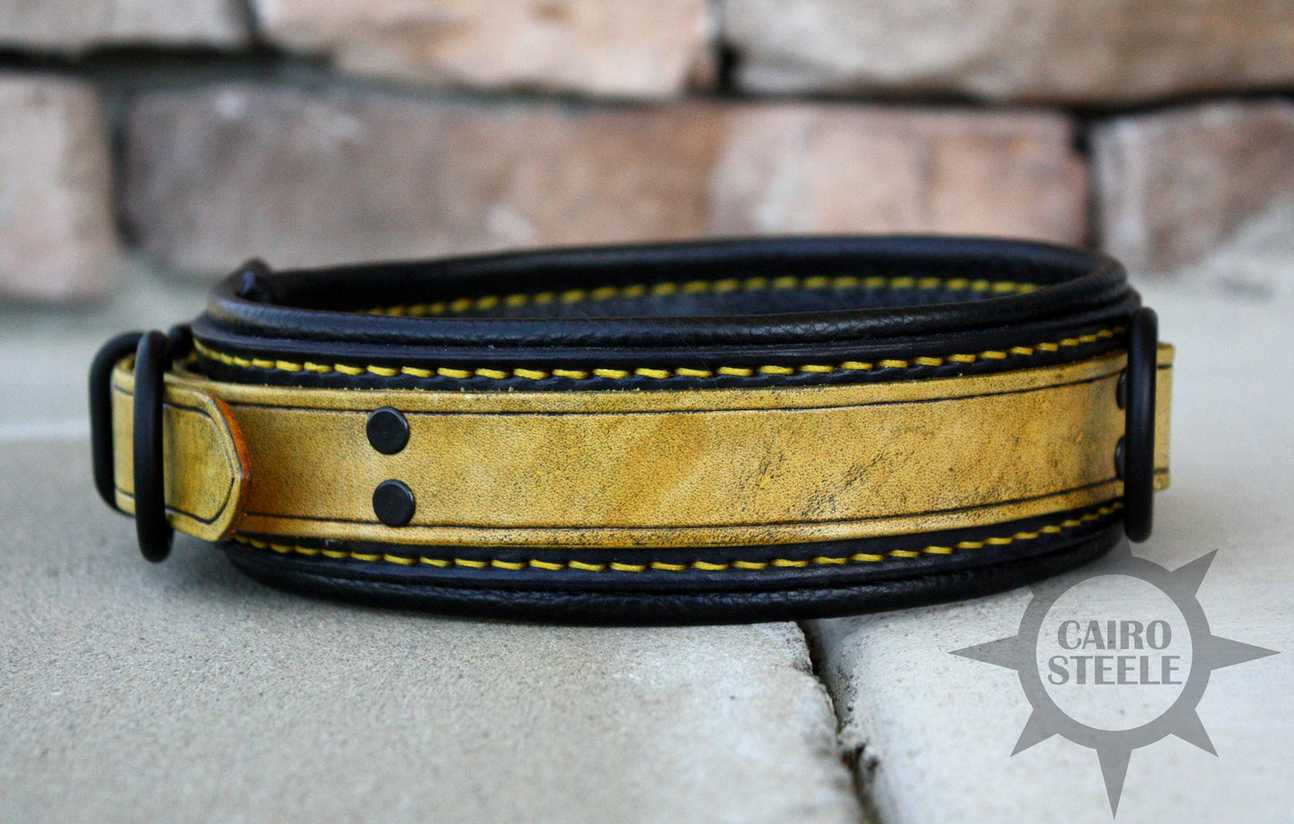 Neon Series Leather Collar: Yellow