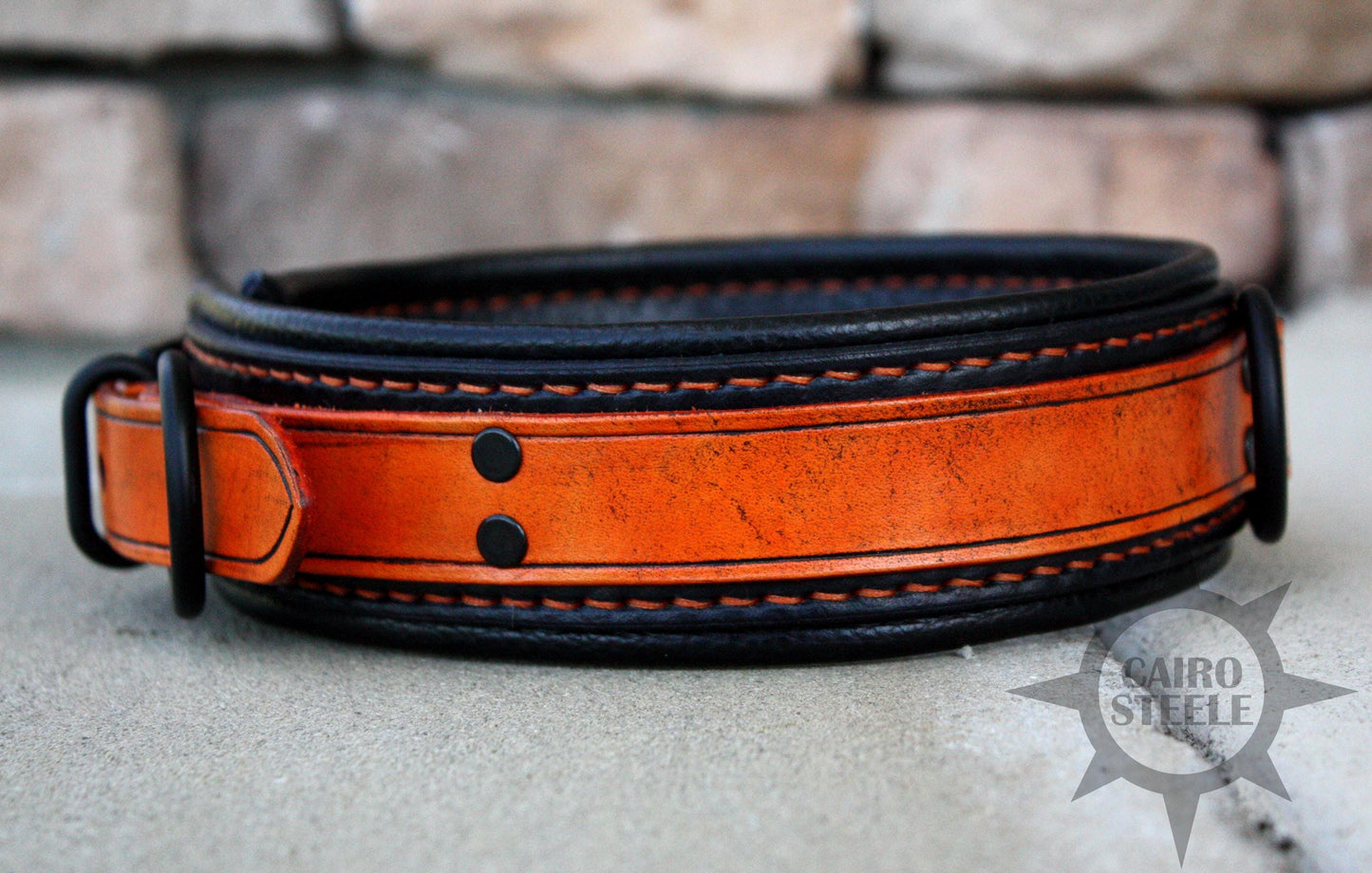 Neon Series Leather Collar: Orange