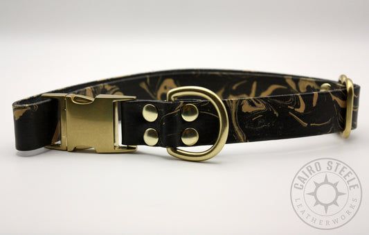 Black & Gold Marbled Puppy Collar