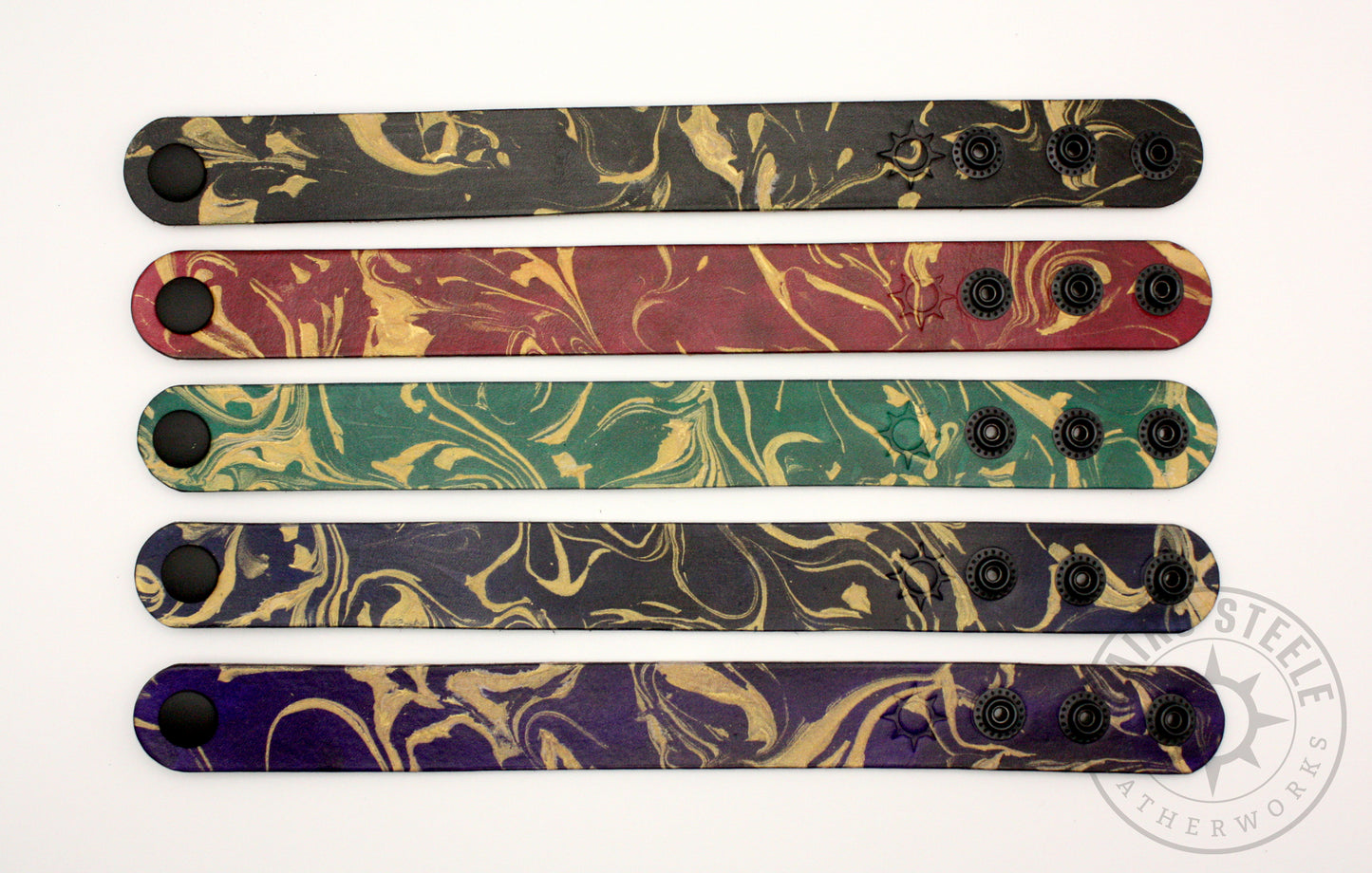 Oxblood & Gold Marbled Bracelet