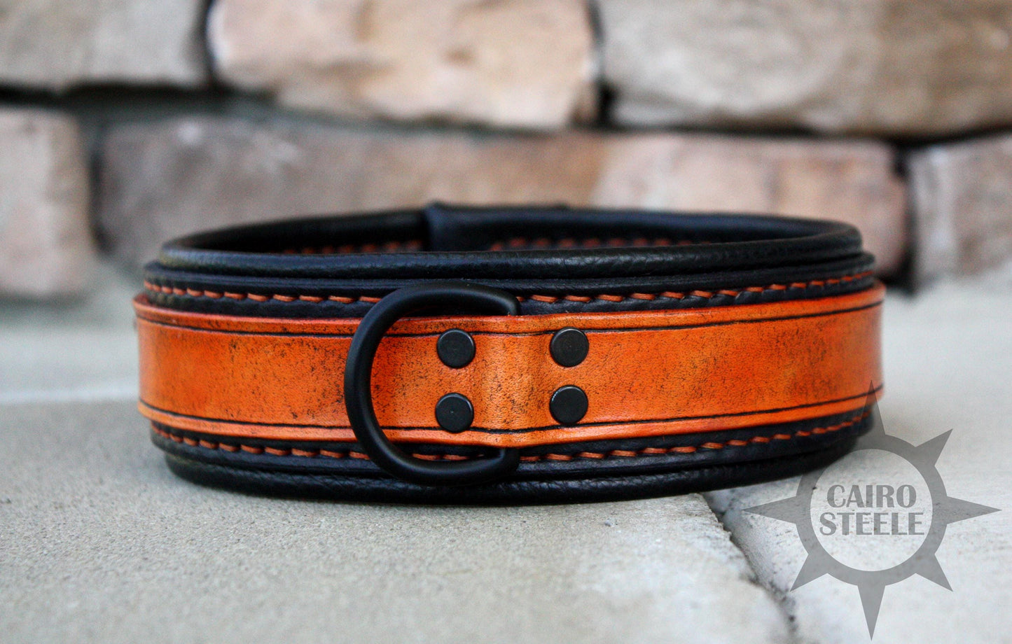 Neon Series Leather Collar: Orange