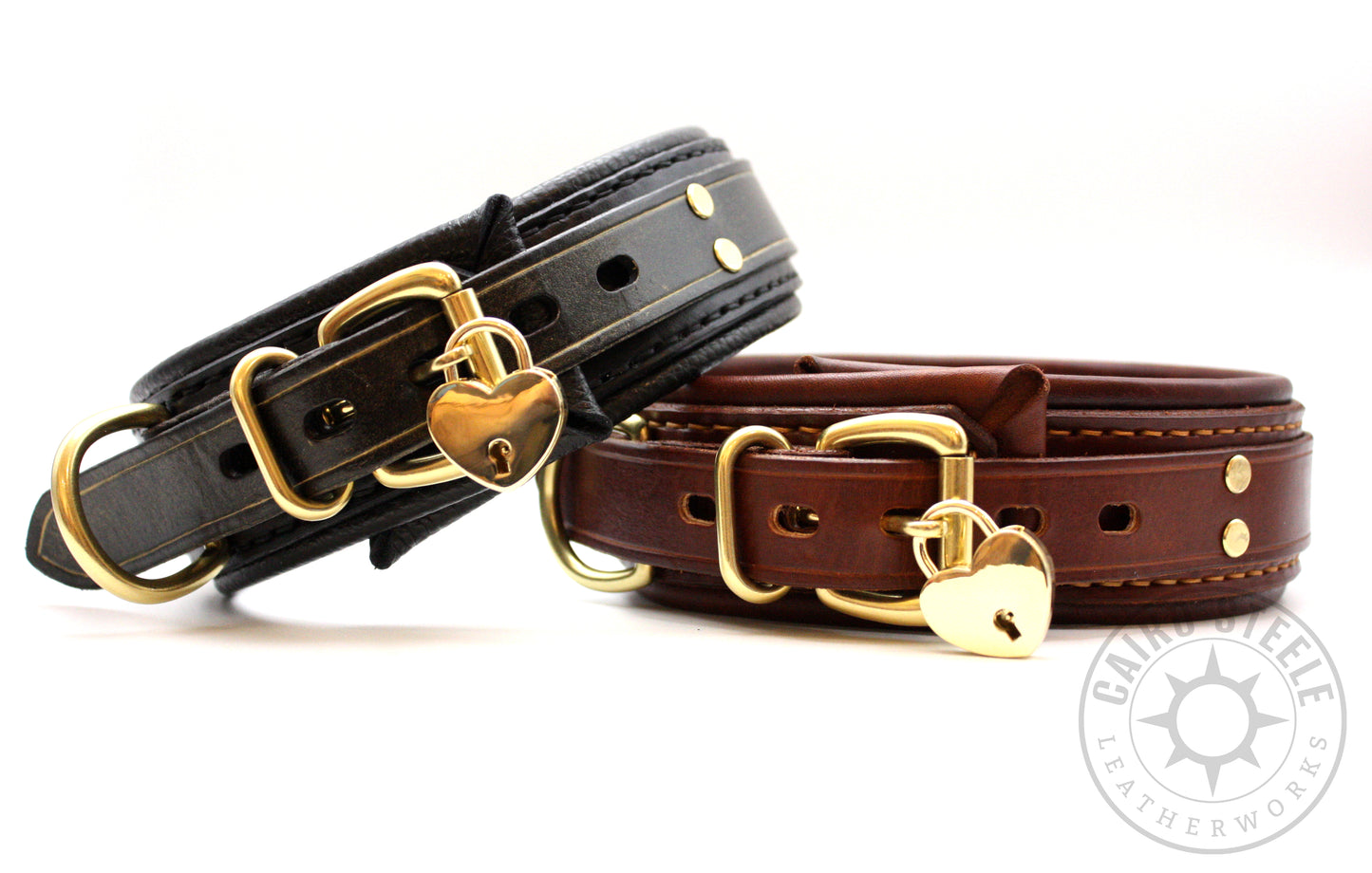 Brown & Gold Locking Collar