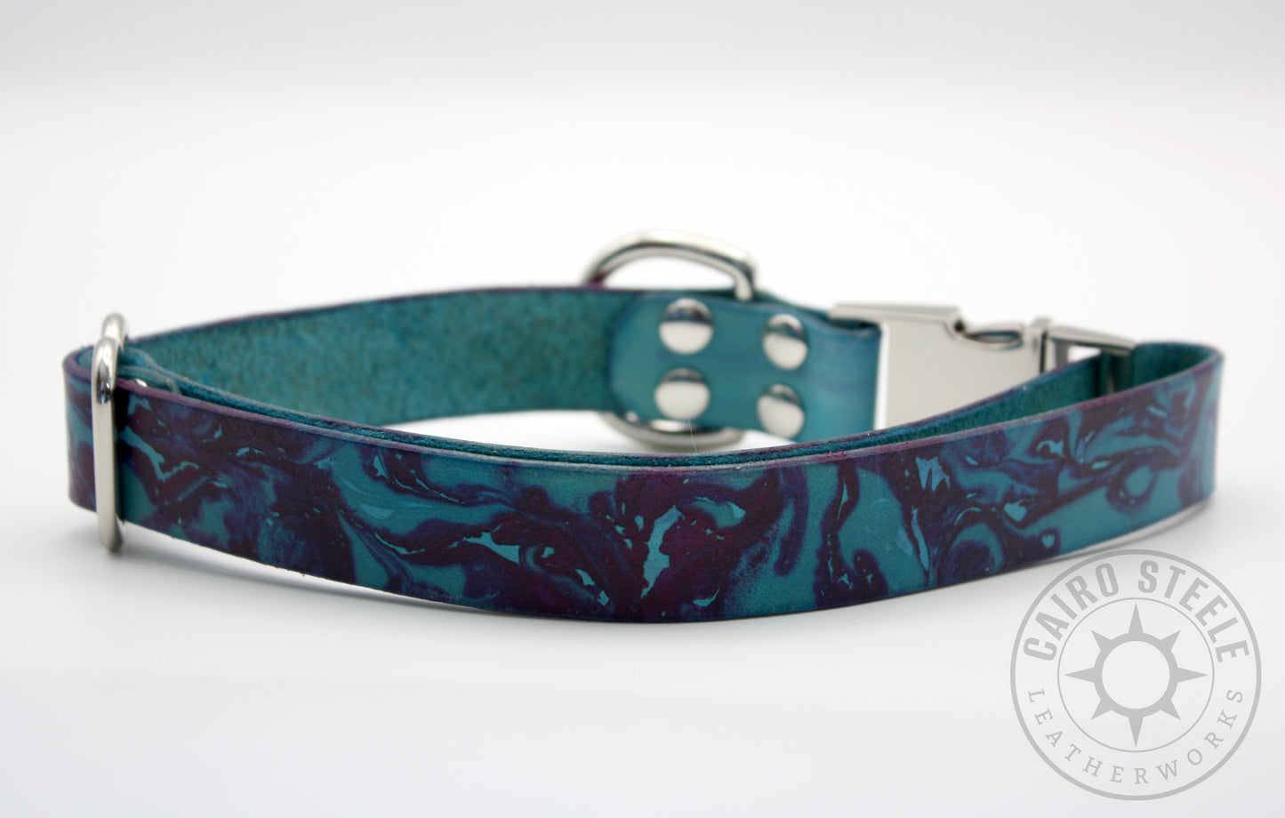 Cerulean & Purple Marbled Puppy Collar
