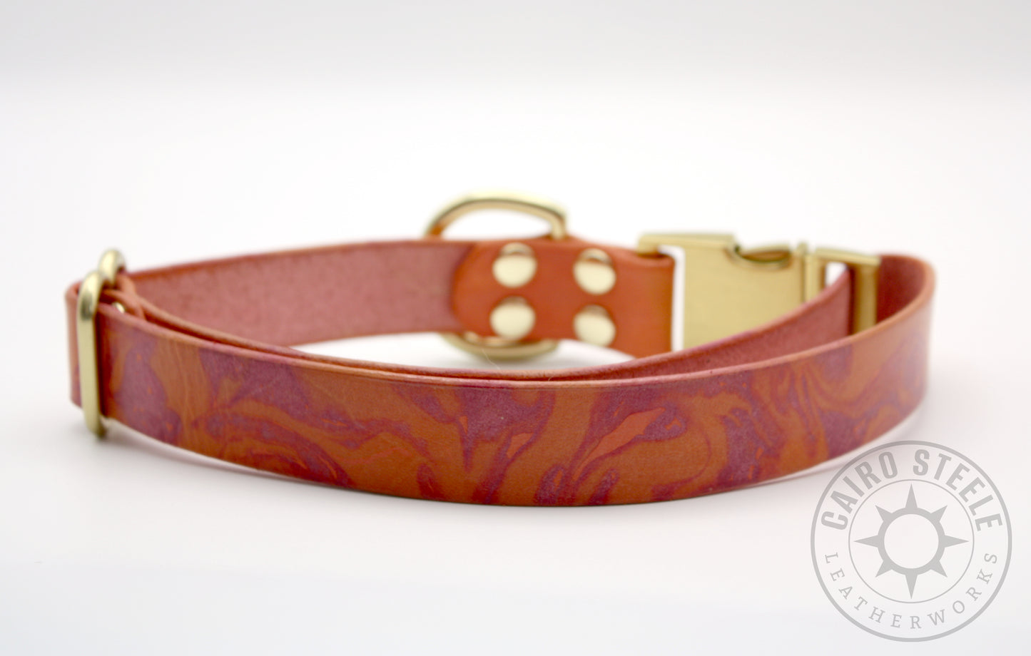 Coral & Pink Marbled Puppy Collar