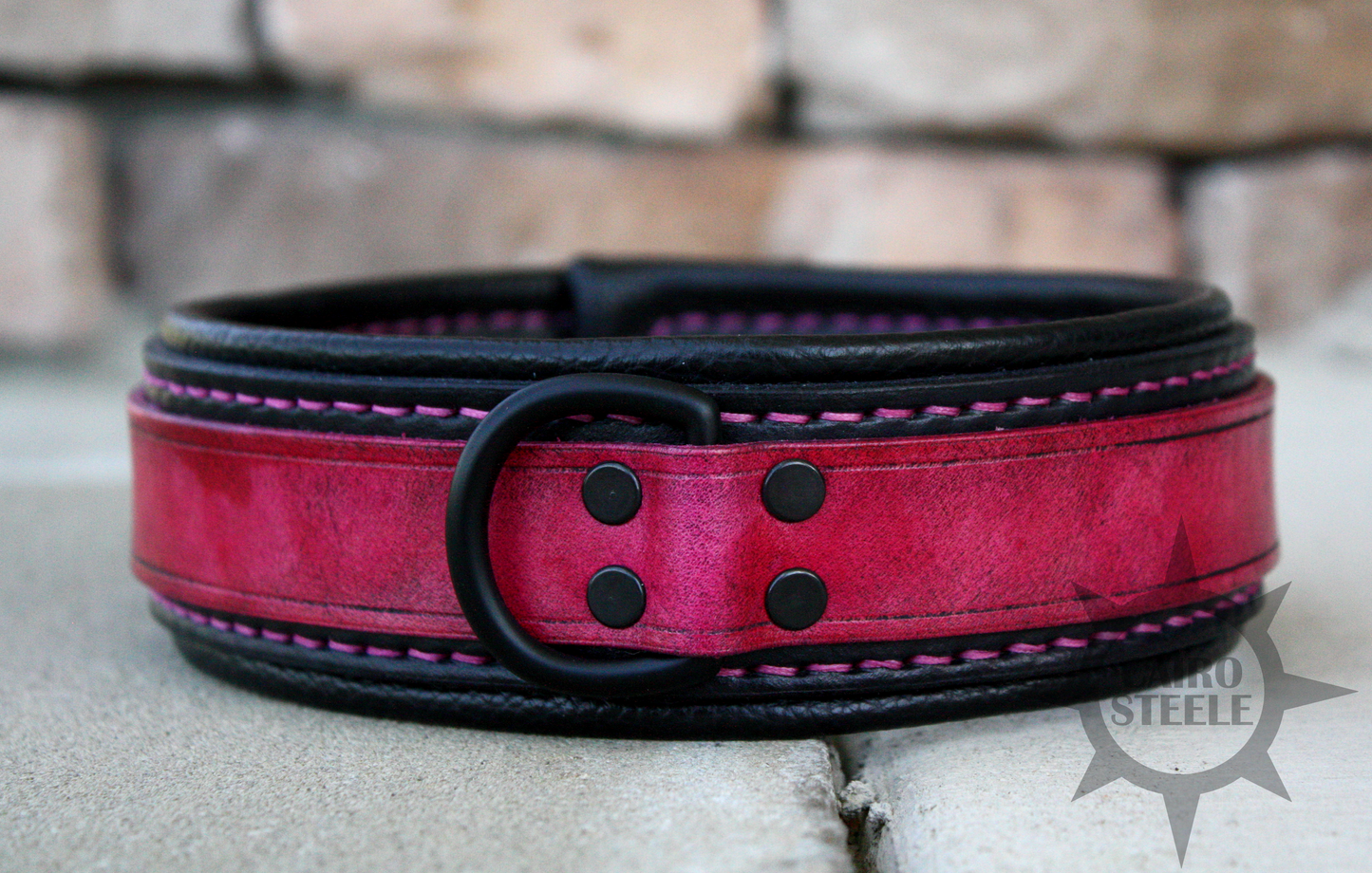 Neon Series Leather Collar: Pink