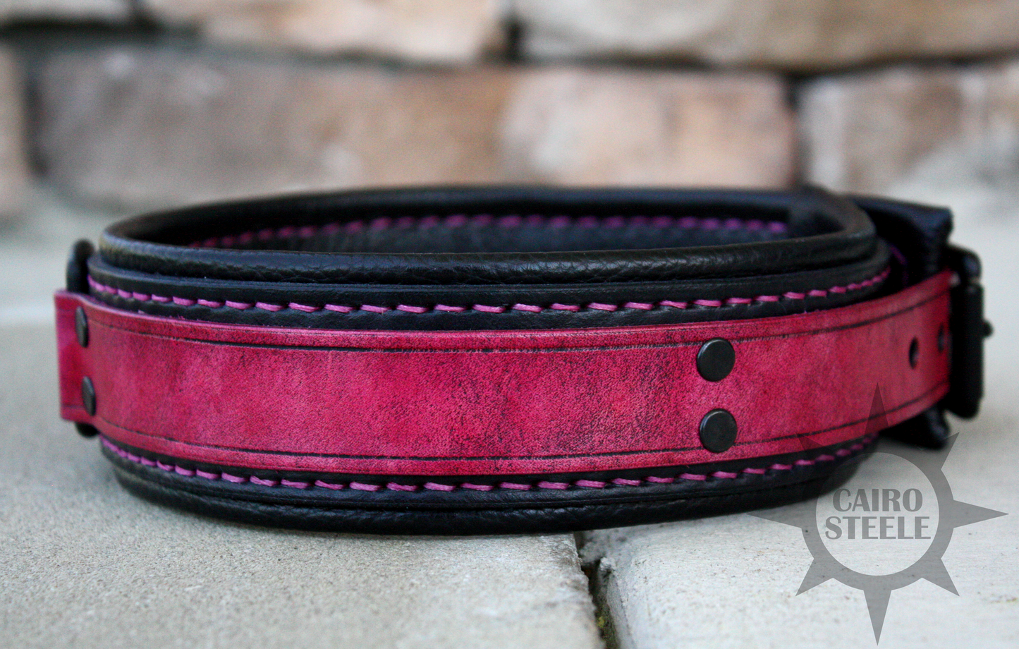 Neon Series Leather Collar: Pink