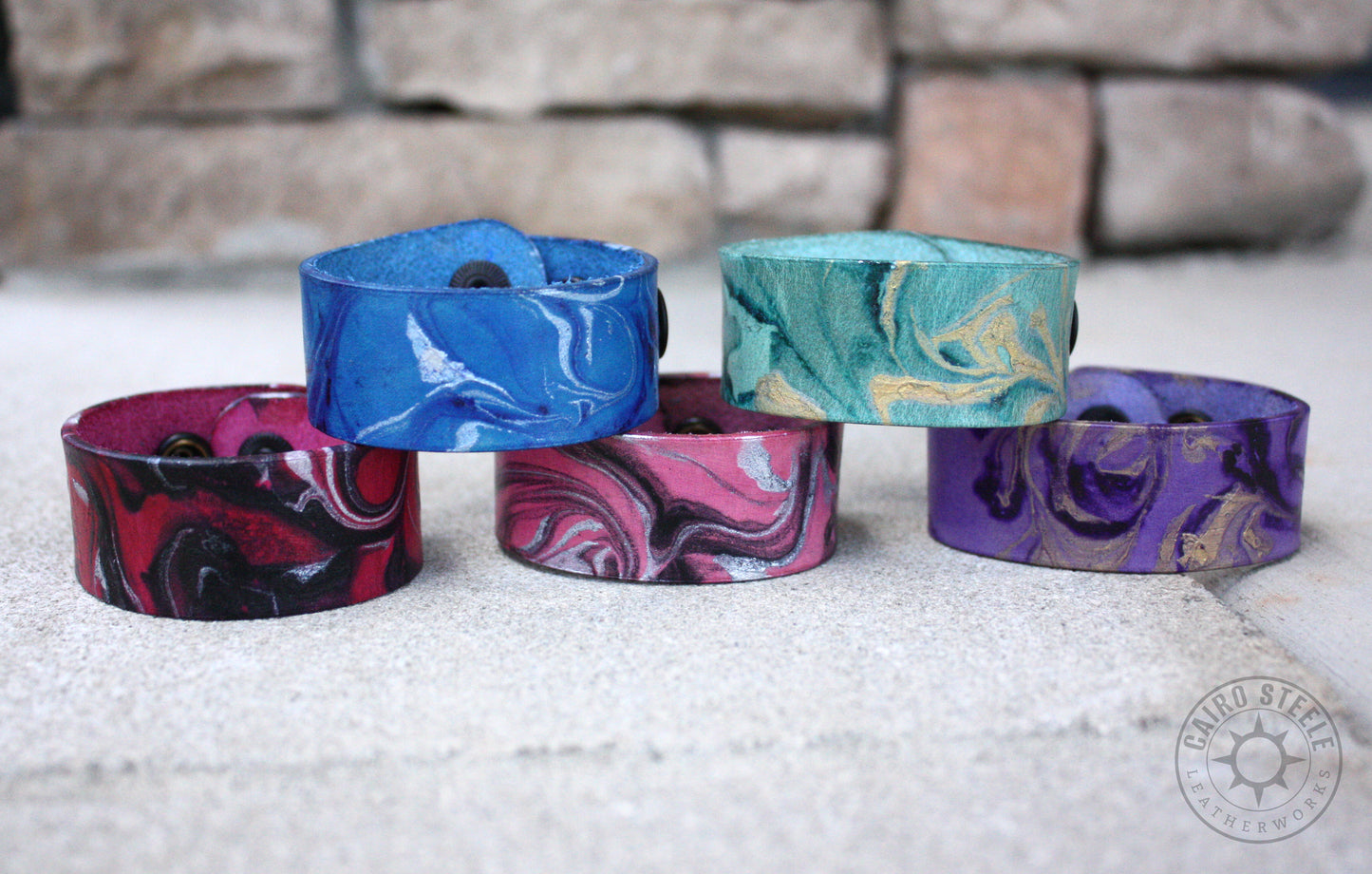 Marbled Leather Bracelets