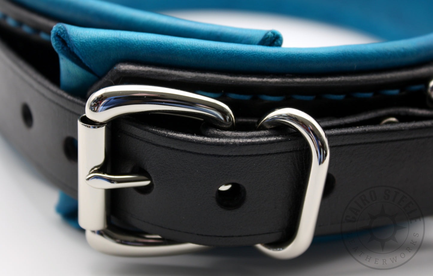 Black & Cerulean Spiked Collar