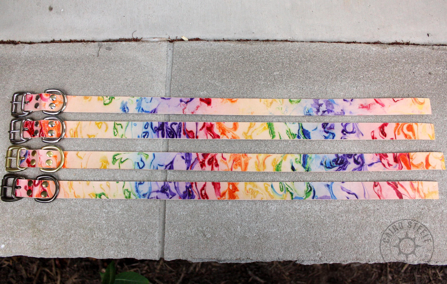 Leather Day Collars [Rainbow Marble]
