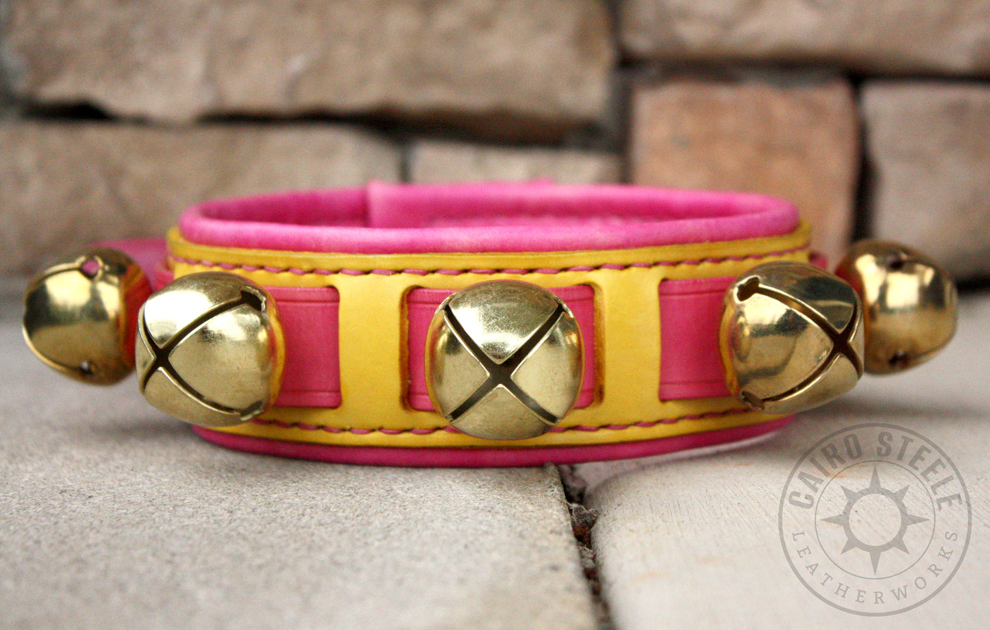 Pink & Yellow Sleigh Bell Collar [2025]