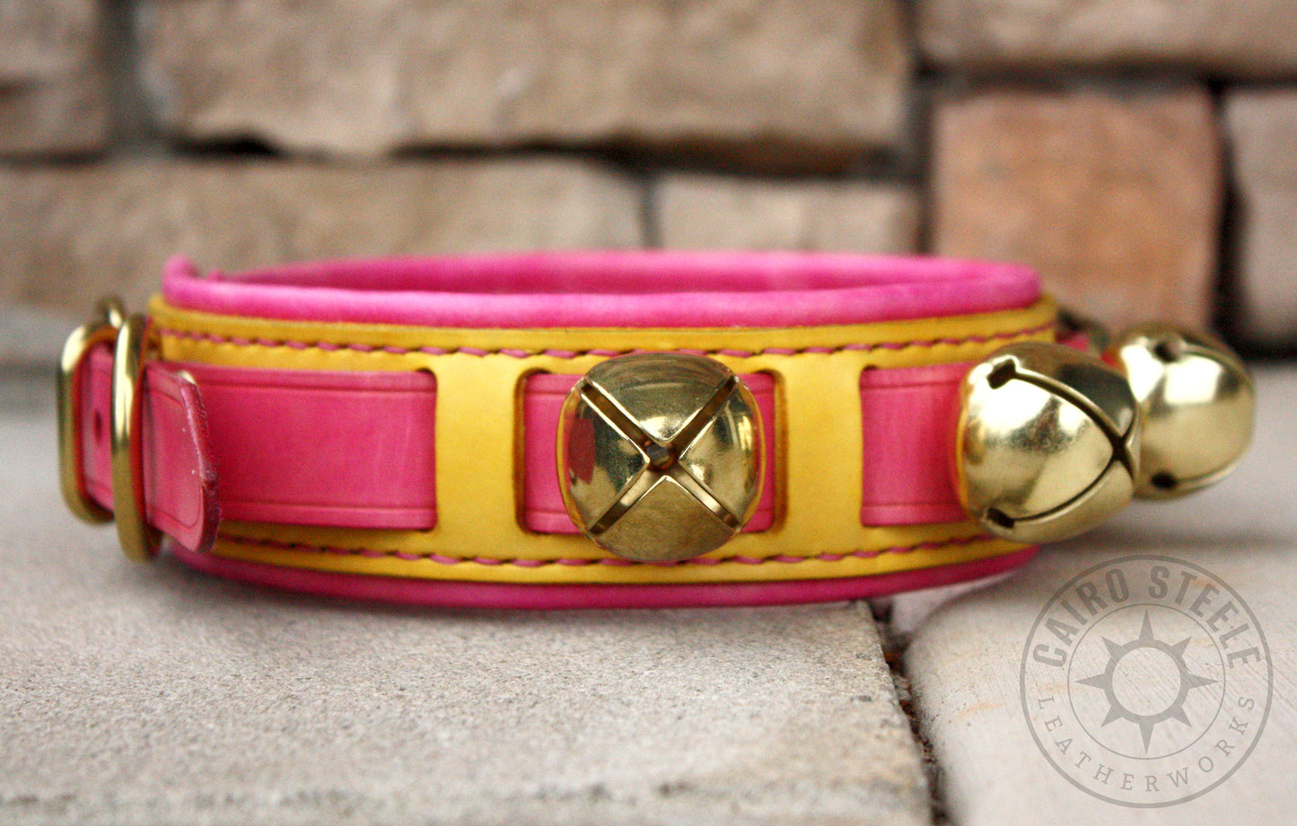 Pink & Yellow Sleigh Bell Collar [2025]