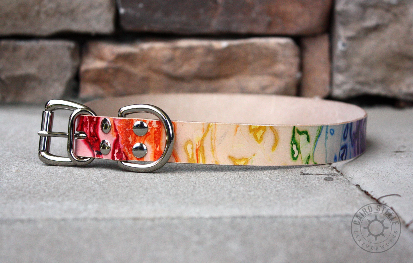 Leather Day Collars [Rainbow Marble]
