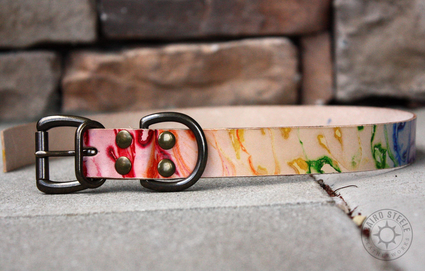 Leather Day Collars [Rainbow Marble]