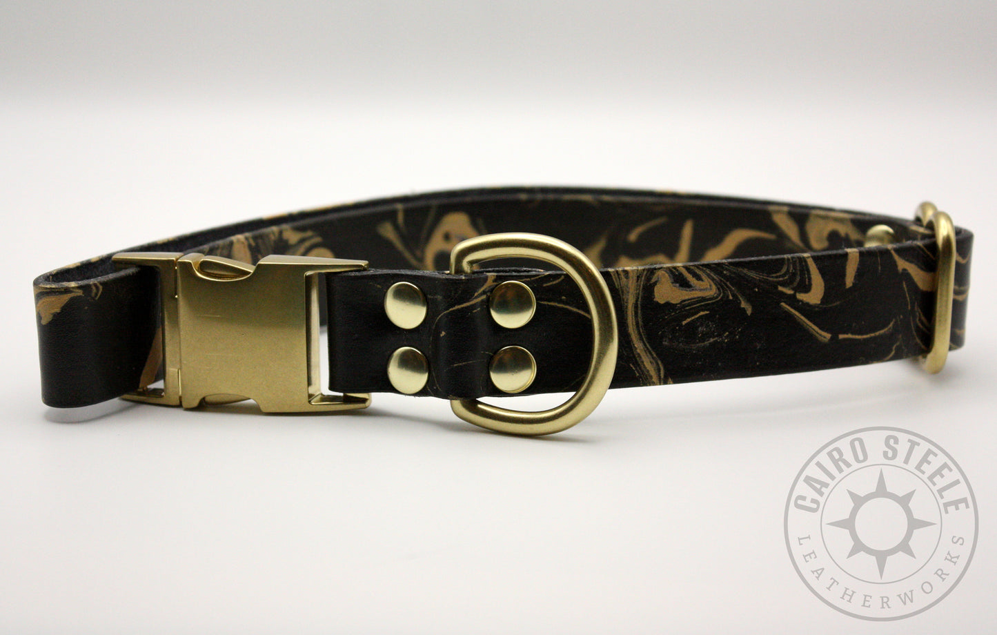 Black & Gold Marbled Puppy Collar