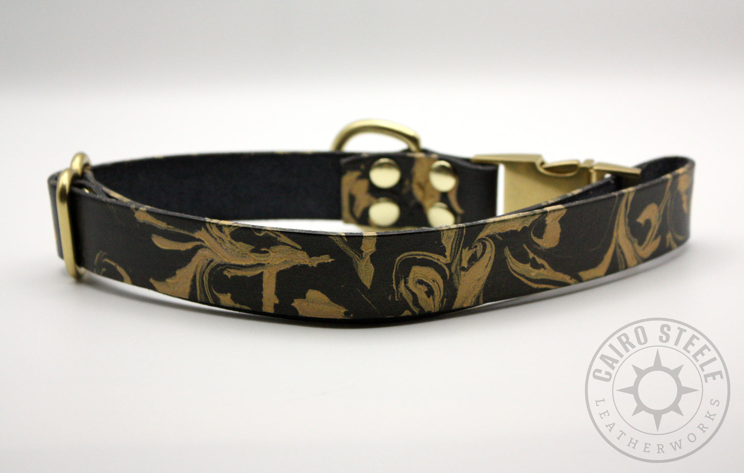 Black & Gold Marbled Puppy Collar