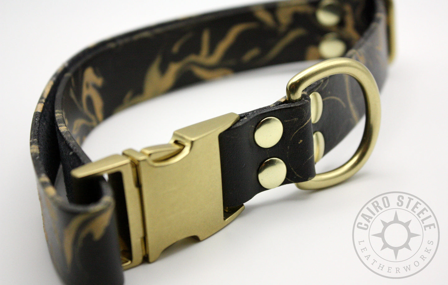 Black & Gold Marbled Puppy Collar