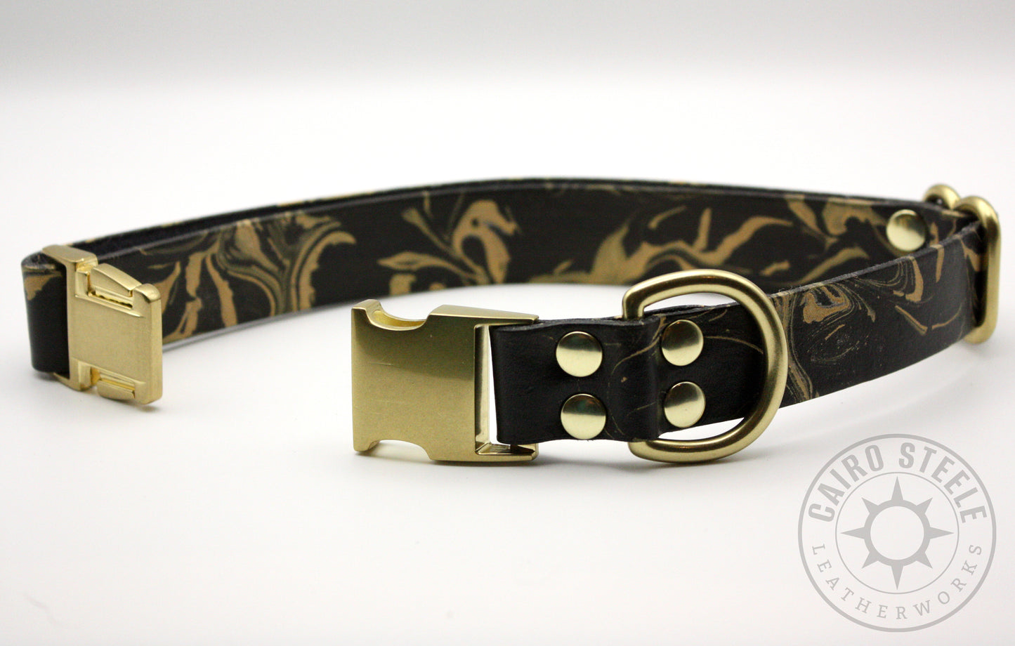 Black & Gold Marbled Puppy Collar