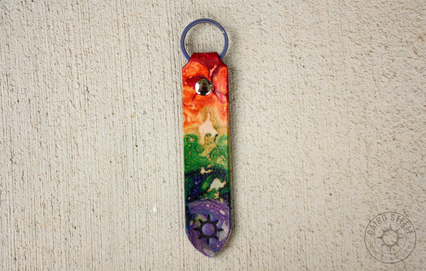 XL Rainbow Marbled Leather Keychains [Multiple Options]