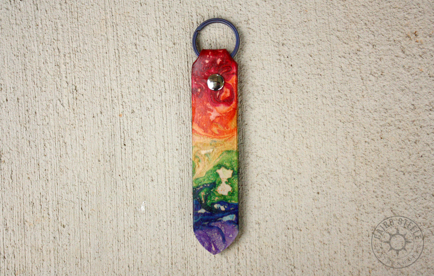 XL Rainbow Marbled Leather Keychains [Multiple Options]