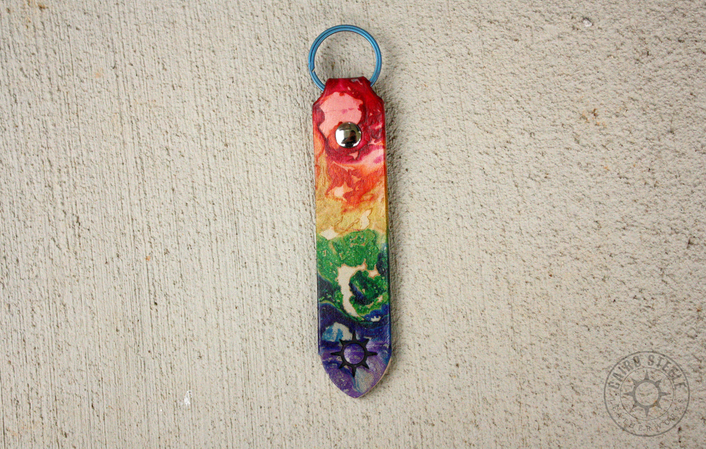 XL Rainbow Marbled Leather Keychains [Multiple Options]