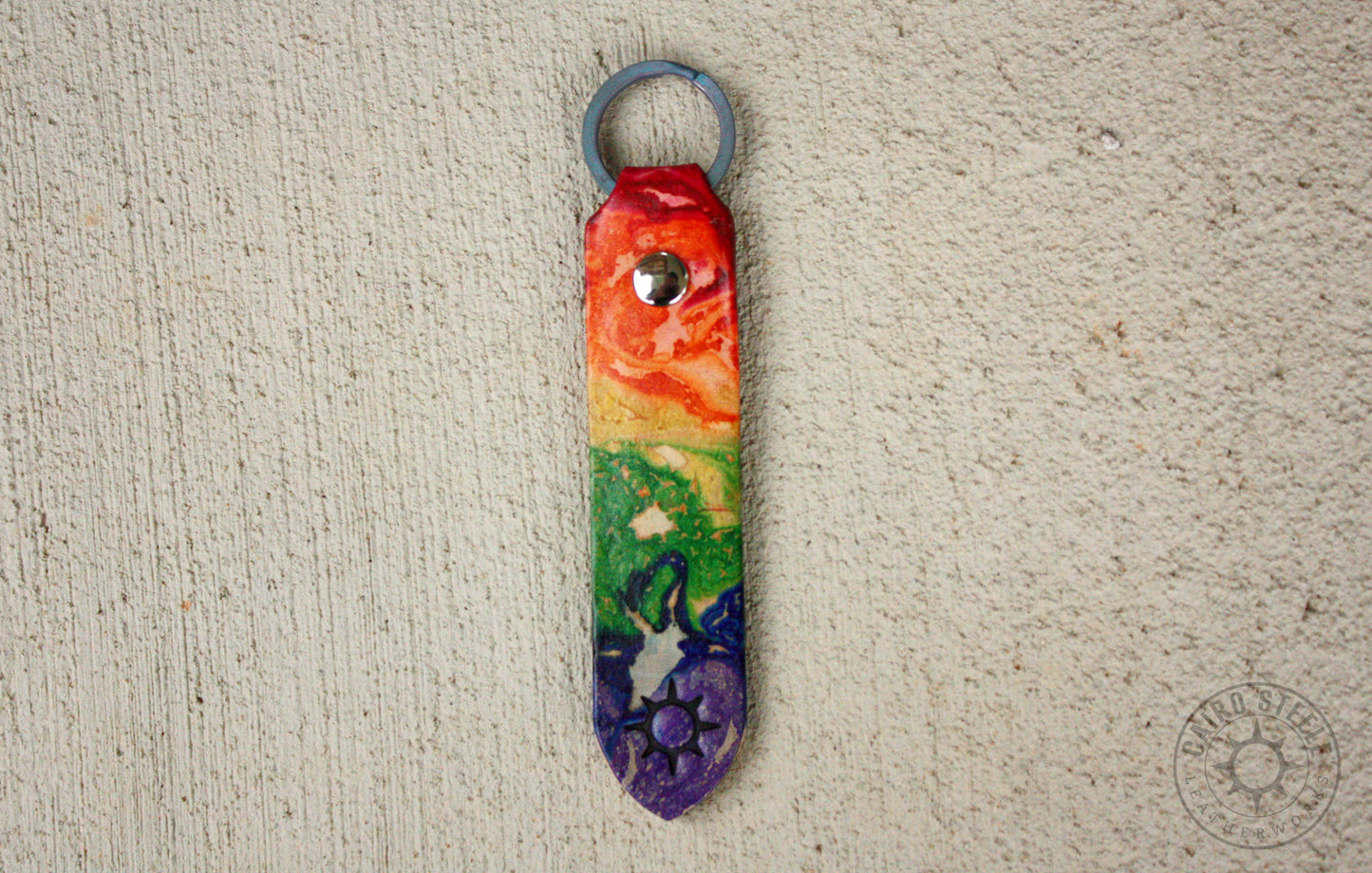 XL Rainbow Marbled Leather Keychains [Multiple Options]