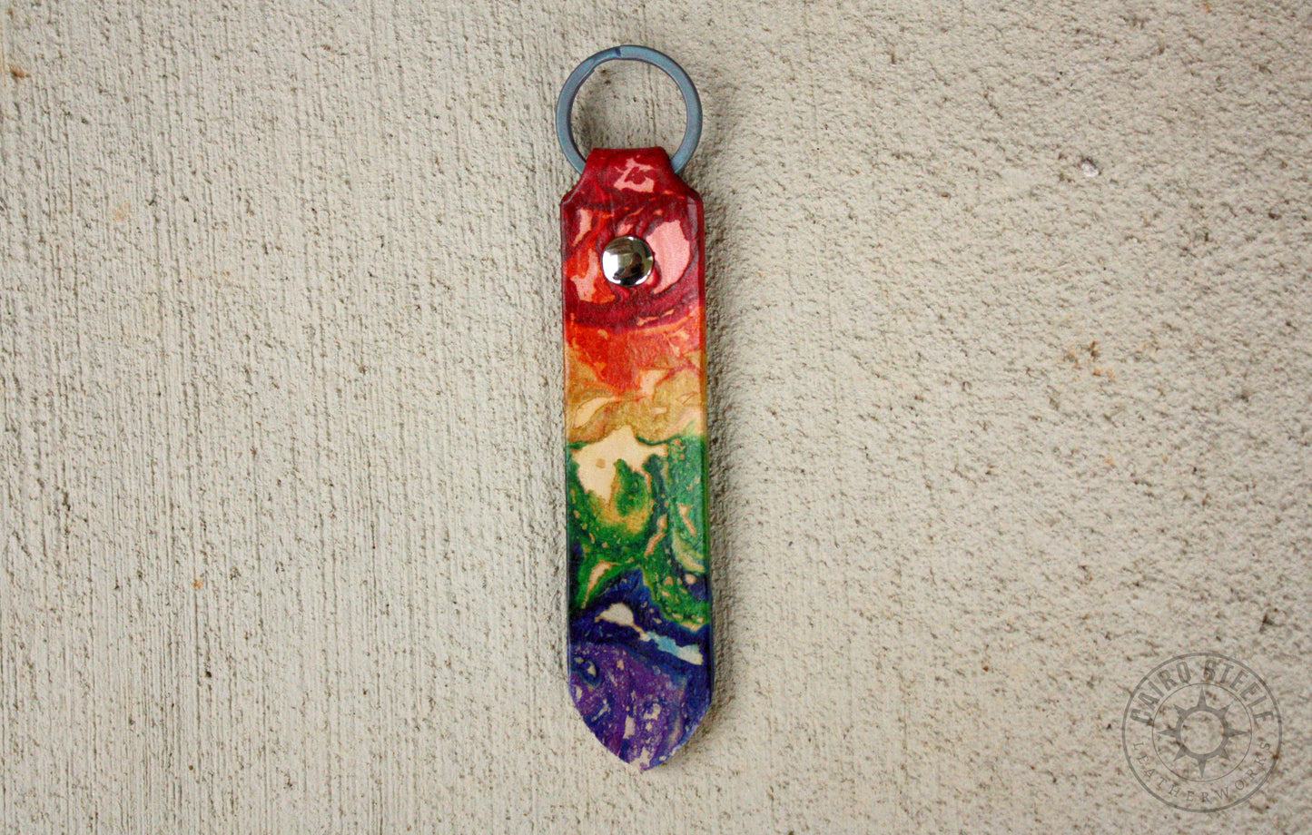 XL Rainbow Marbled Leather Keychains [Multiple Options]