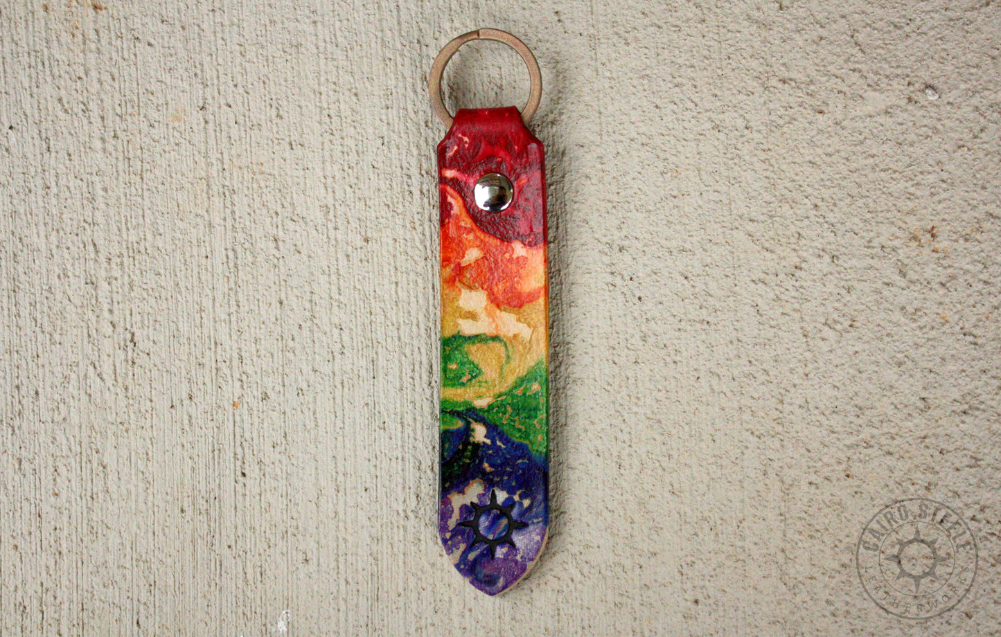 XL Rainbow Marbled Leather Keychains [Multiple Options]