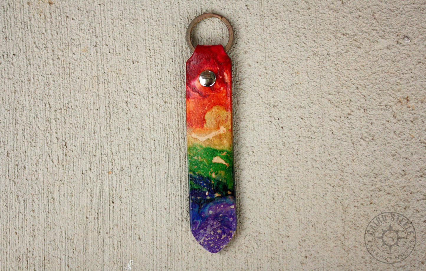 XL Rainbow Marbled Leather Keychains [Multiple Options]