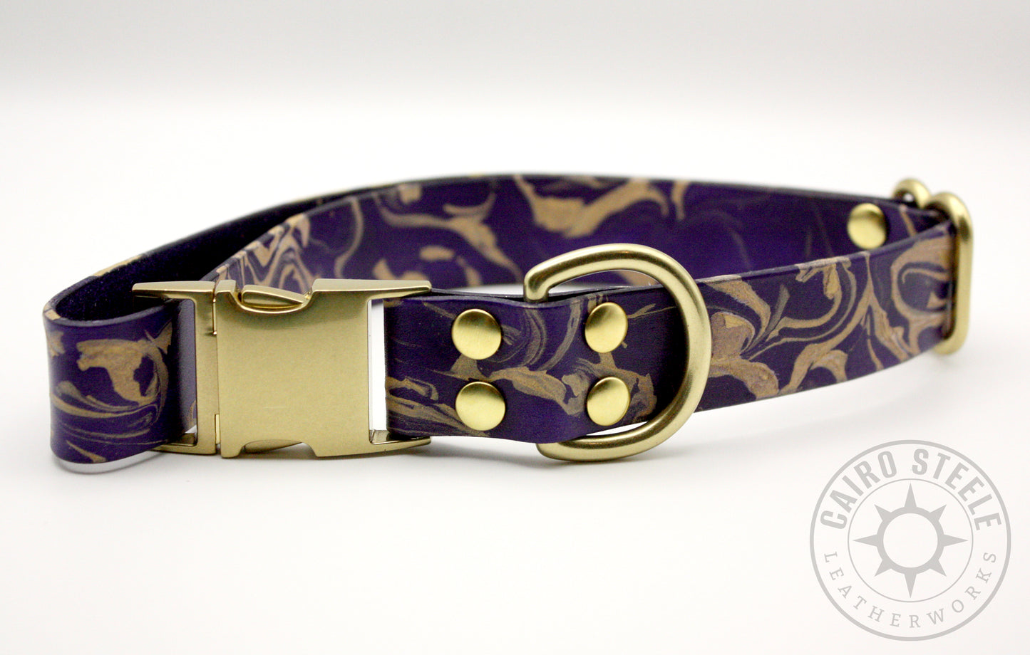 Purple & Gold Marbled Puppy Collar