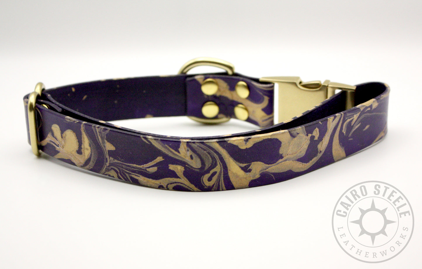 Purple & Gold Marbled Puppy Collar