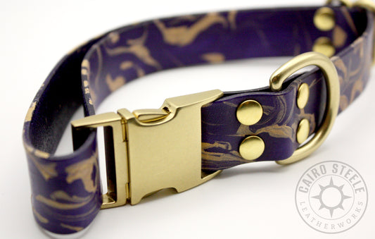 Purple & Gold Marbled Puppy Collar
