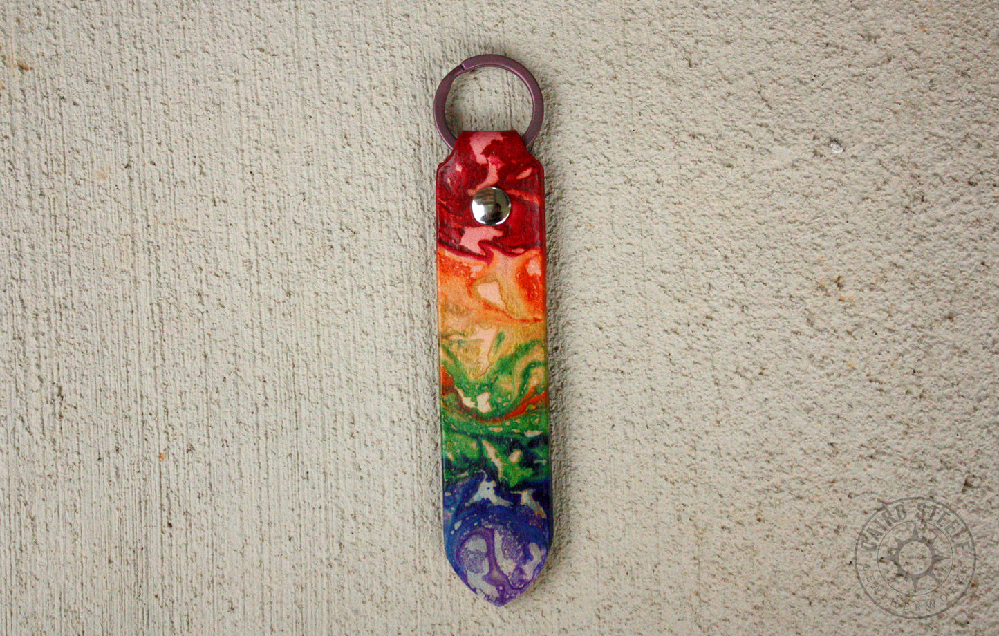 XL Rainbow Marbled Leather Keychains [Multiple Options]