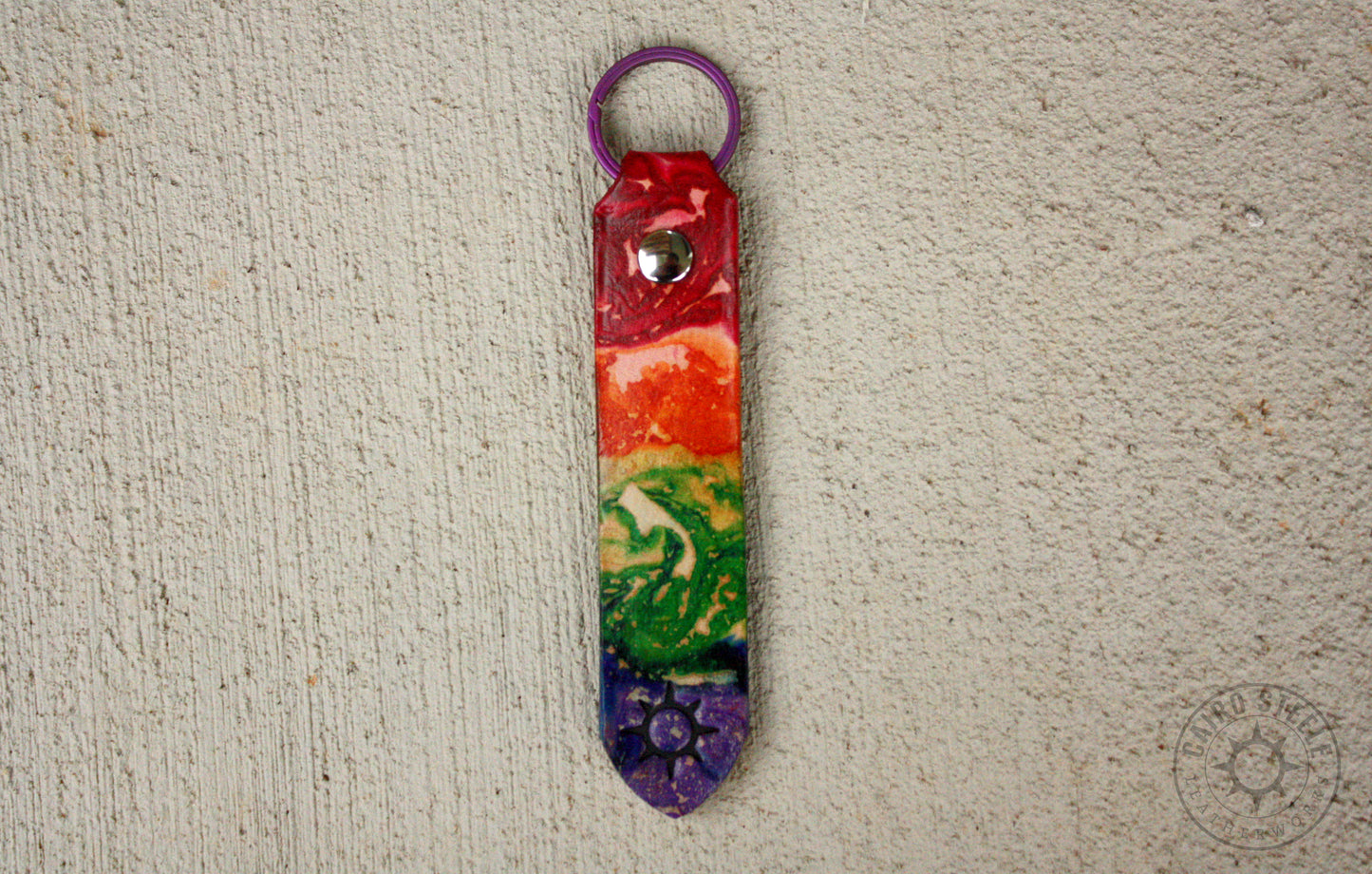XL Rainbow Marbled Leather Keychains [Multiple Options]