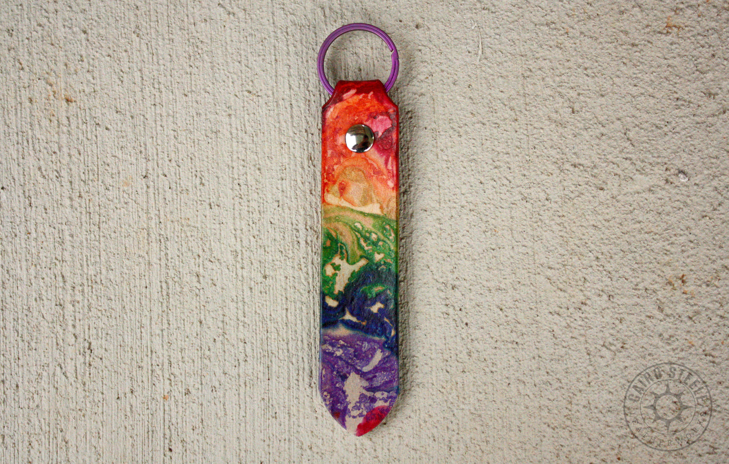 XL Rainbow Marbled Leather Keychains [Multiple Options]