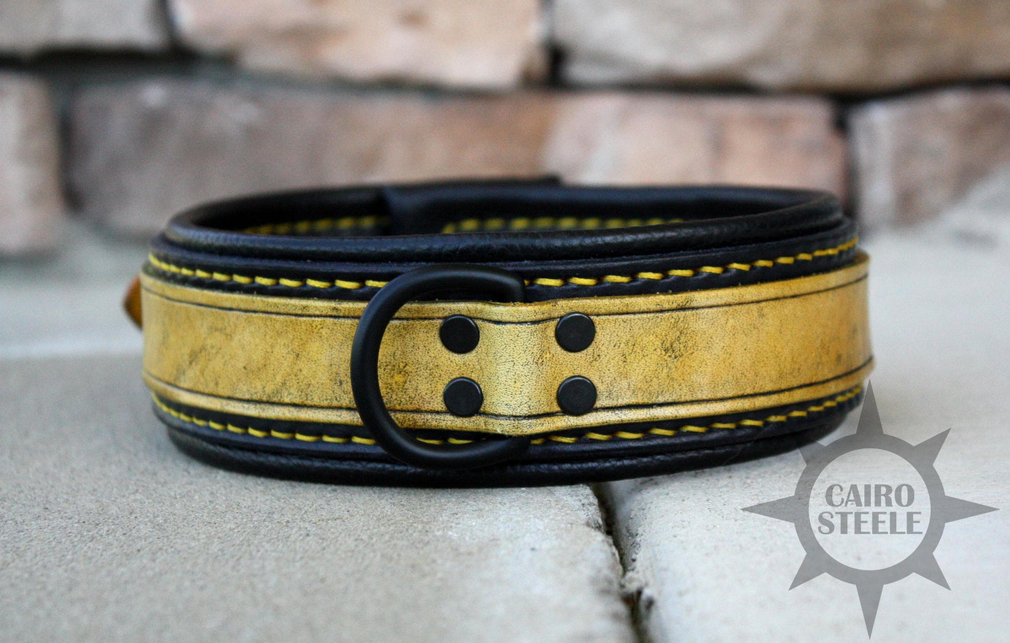 Neon Series Leather Collar: Yellow