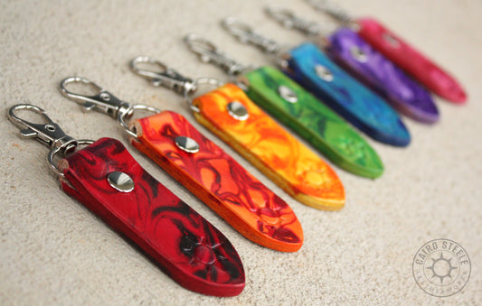 Marbled Leather Keychains [Multiple Colors]