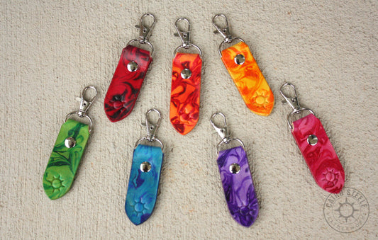 Marbled Leather Keychains [Multiple Colors]