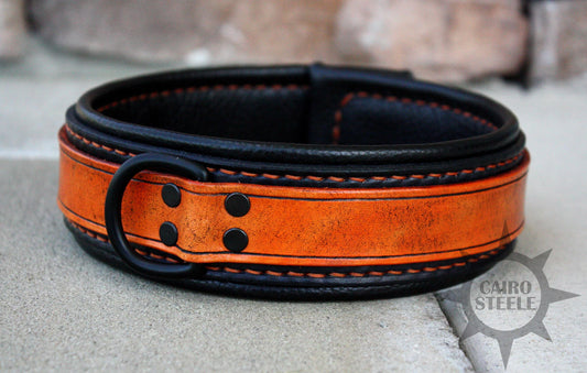 Neon Series Leather Collar: Orange