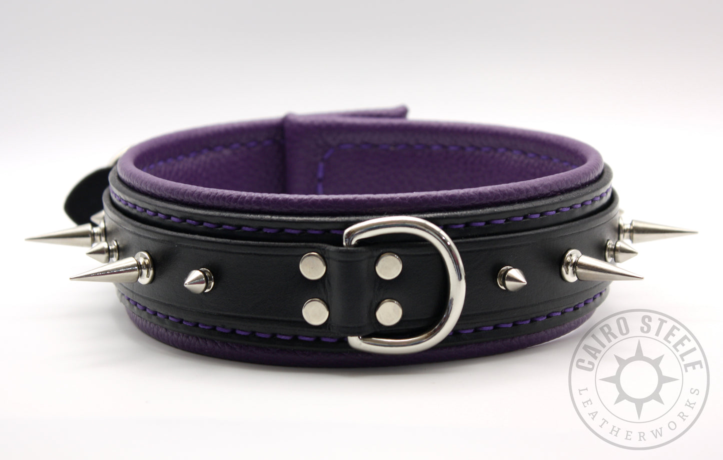 Black & Purple Spiked Collar