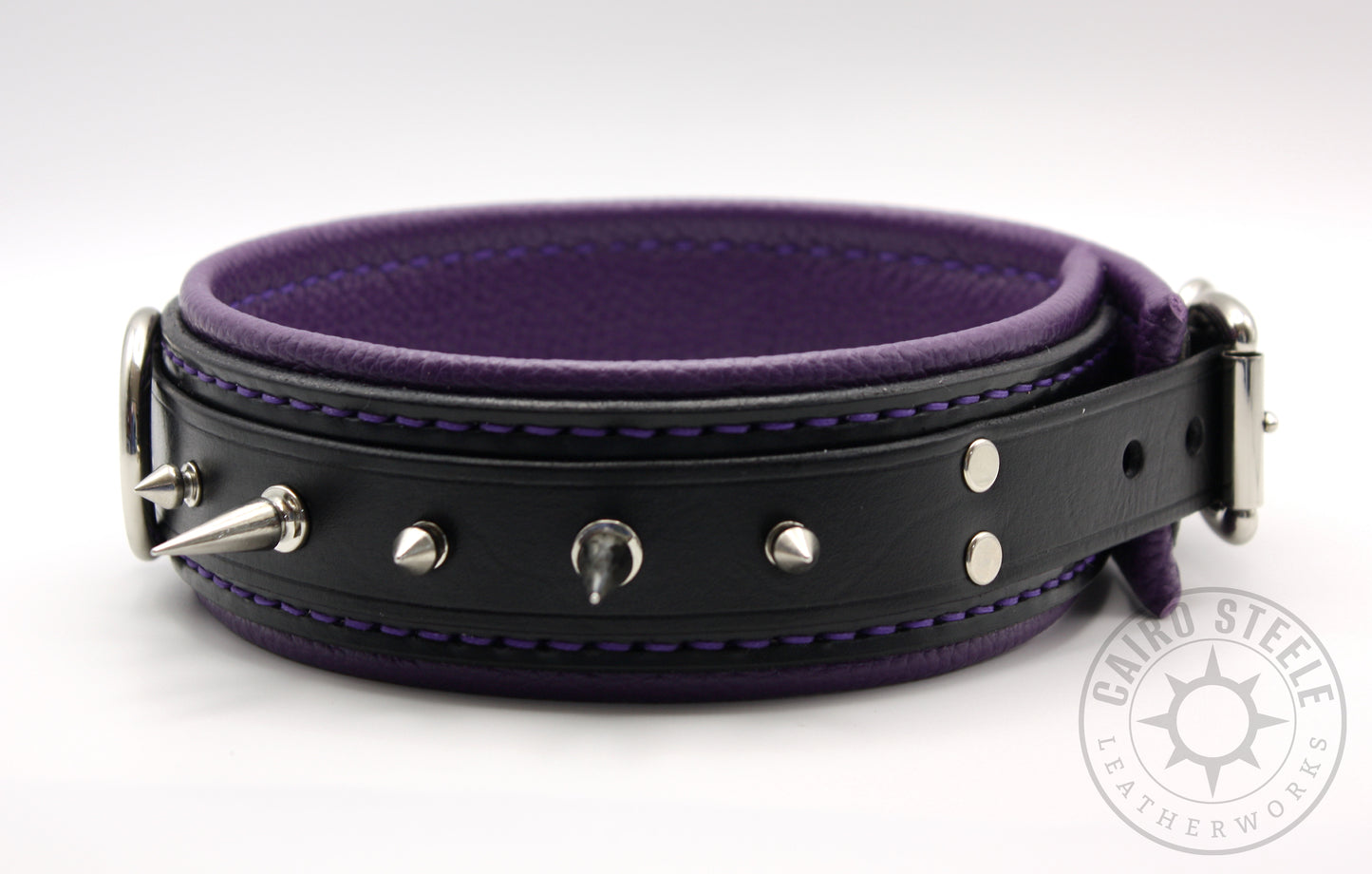 Black & Purple Spiked Collar
