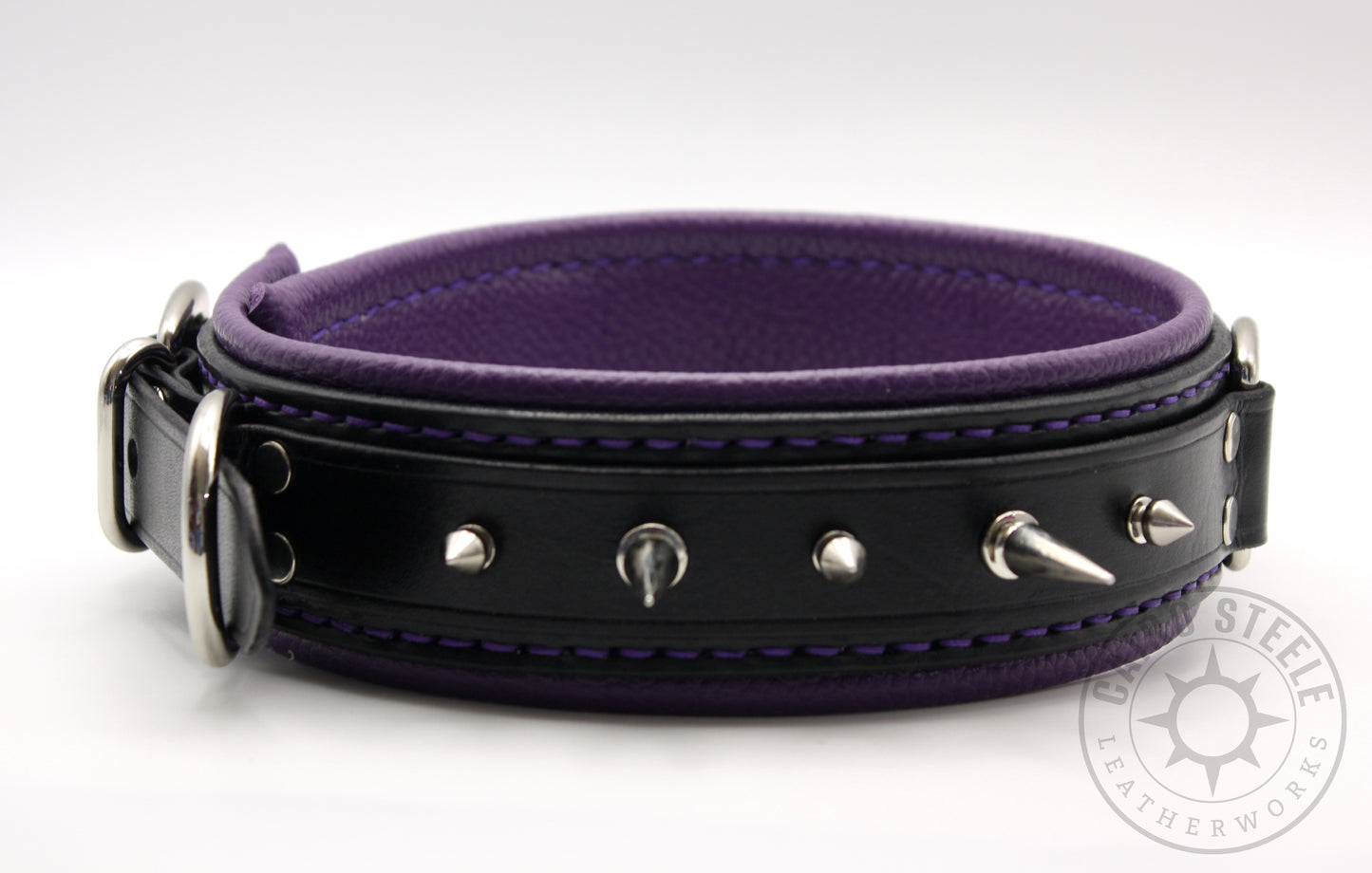 Black & Purple Spiked Collar