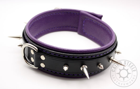 Black & Purple Spiked Collar