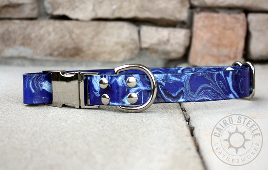 Blue & Silver Marbled Puppy Collar