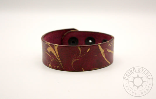 Oxblood & Gold Marbled Bracelet