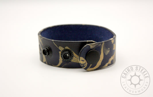 Navy & Gold Marbled Bracelet