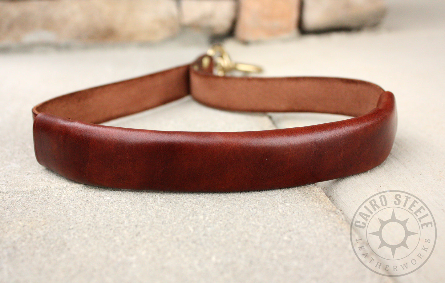 Brown Leather Short Pull Leash