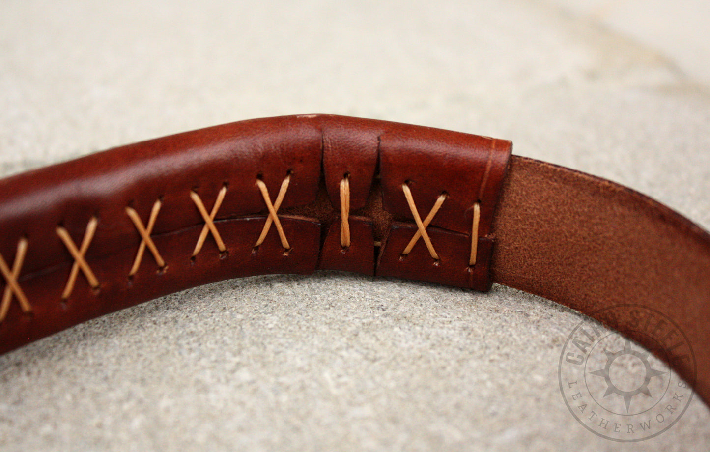 Brown Leather Short Pull Leash