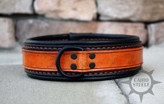 Neon Series Leather Collar: Orange