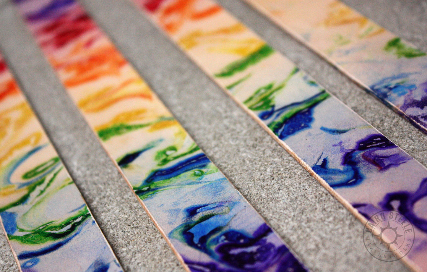 Leather Day Collars [Rainbow Marble]
